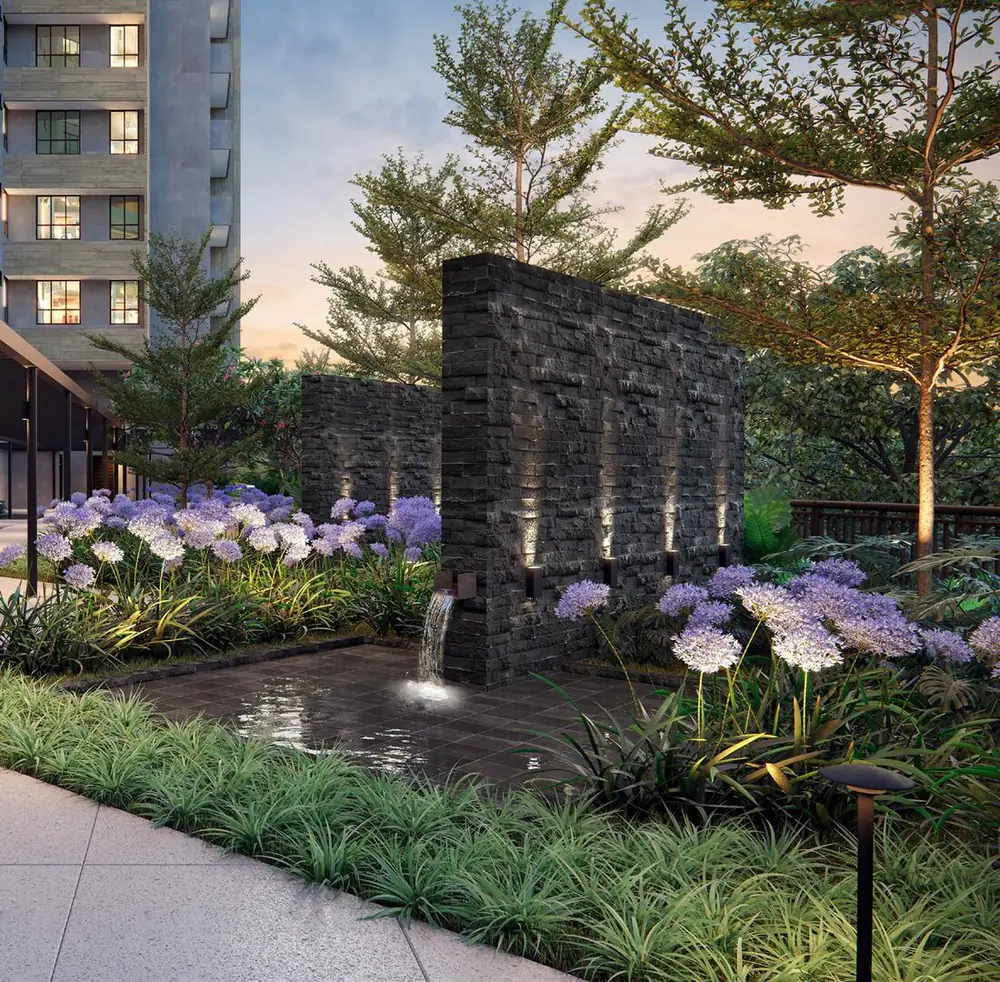 Projeto paisagístico assinado por Alex Hanazaki no Kaá Residencial
